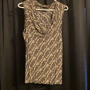 Tan and black printed top.